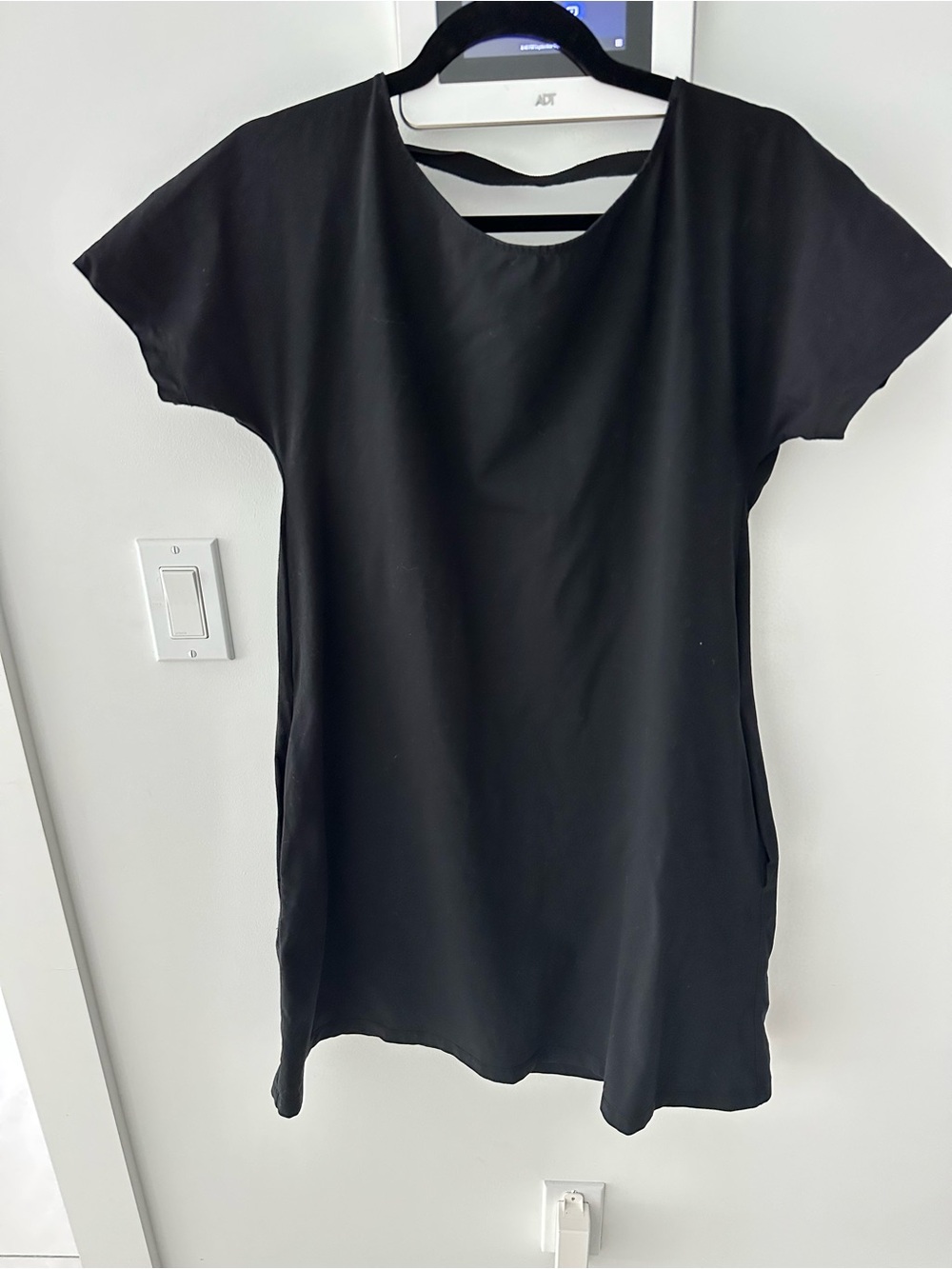 Black Women's Short Sleeve Shift Dress - Unbranded XS oversize